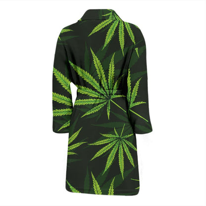 Pot Leaf Pattern Print Design A03 Men Bathrobe-JORJUNE.COM