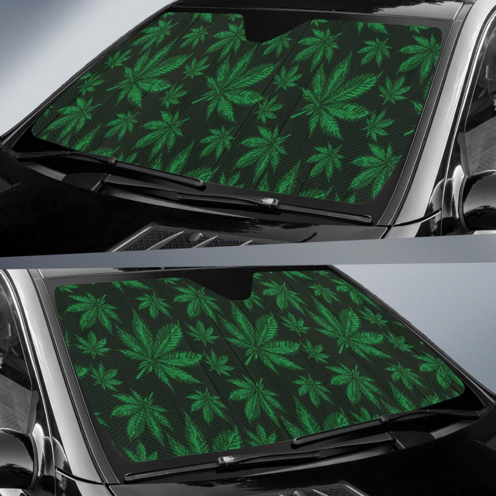 Pot Leaf Pattern Print Design A04 Car Sun Shades-JORJUNE.COM