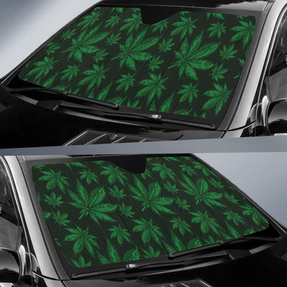 Pot Leaf Pattern Print Design A04 Car Sun Shades-JORJUNE.COM