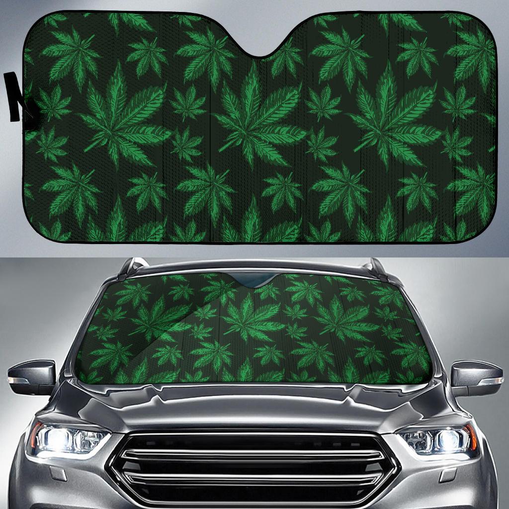 Pot Leaf Pattern Print Design A04 Car Sun Shades-JORJUNE.COM