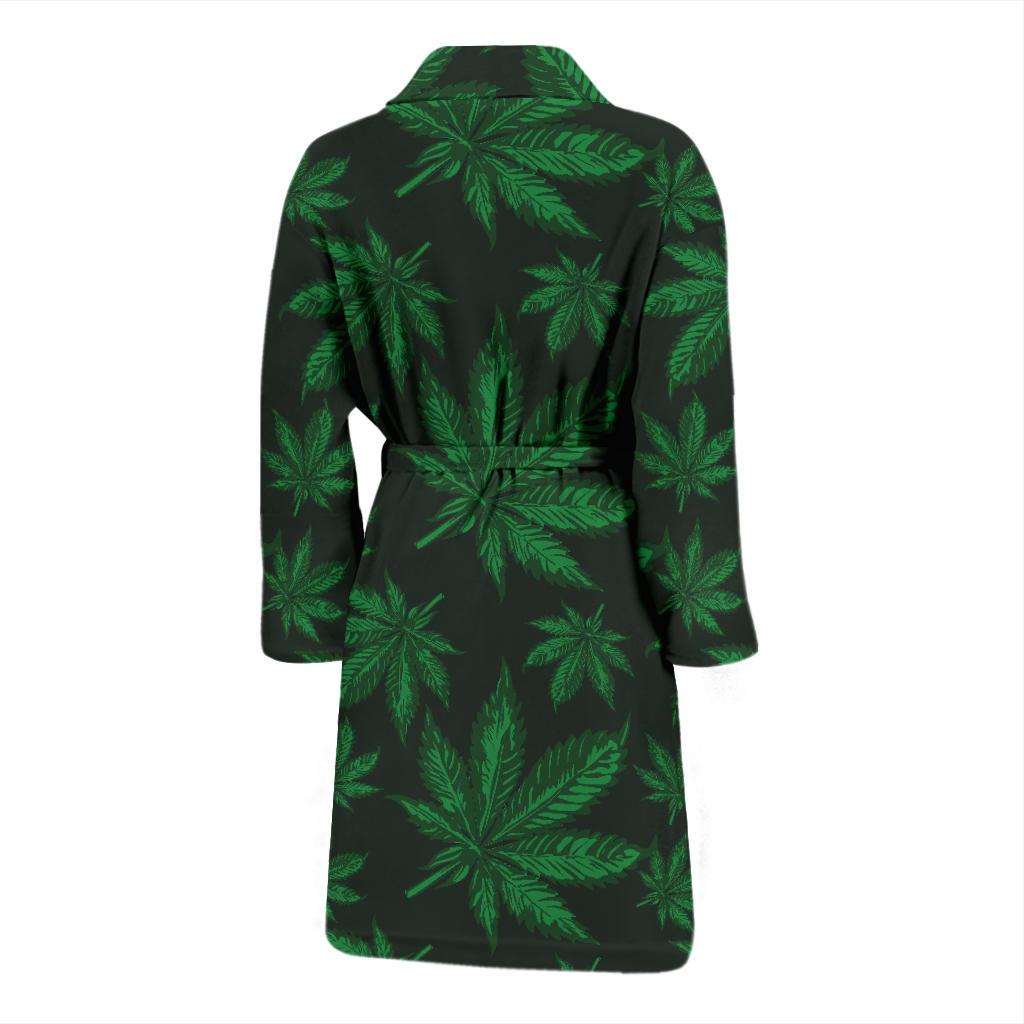Pot Leaf Pattern Print Design A04 Men Bathrobe-JORJUNE.COM