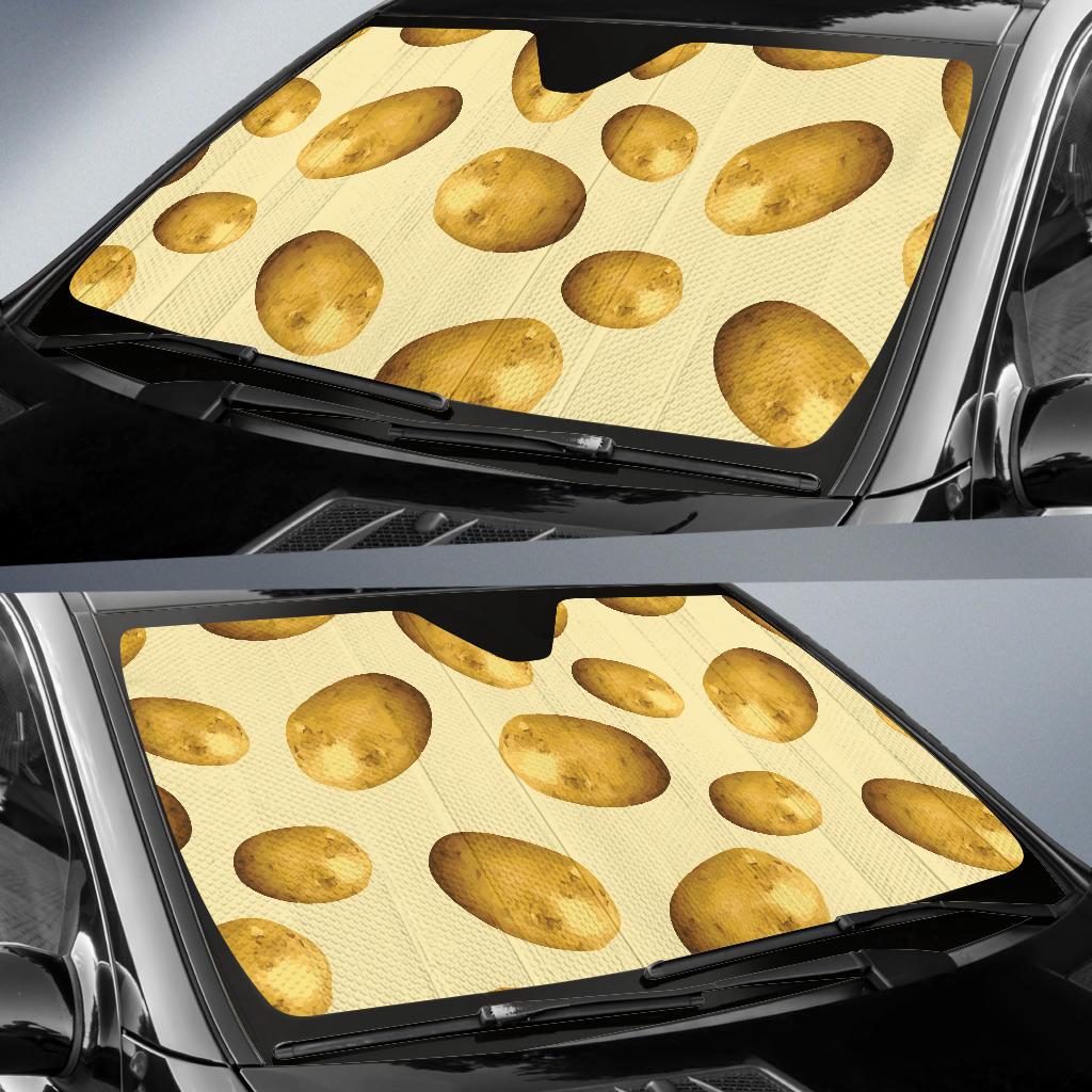 Potato Pattern Print Design A01 Car Sun Shades-JORJUNE.COM