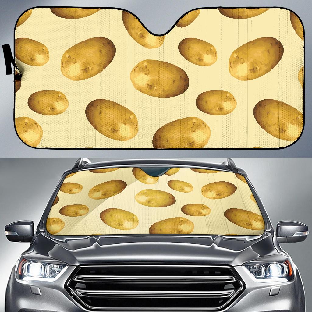 Potato Pattern Print Design A01 Car Sun Shades-JORJUNE.COM
