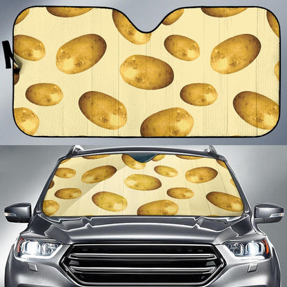 Potato Pattern Print Design A01 Car Sun Shades-JORJUNE.COM