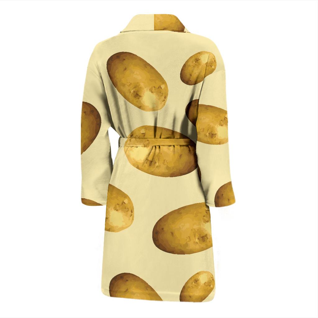 Potato Pattern Print Design A01 Men Bathrobe-JORJUNE.COM