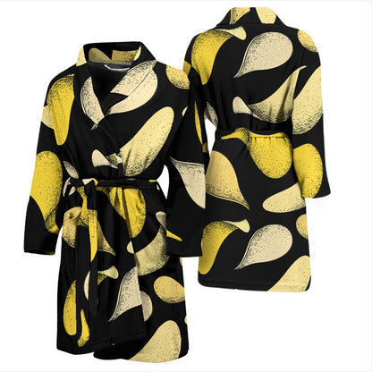 Potato Pattern Print Design A02 Men Bathrobe-JORJUNE.COM