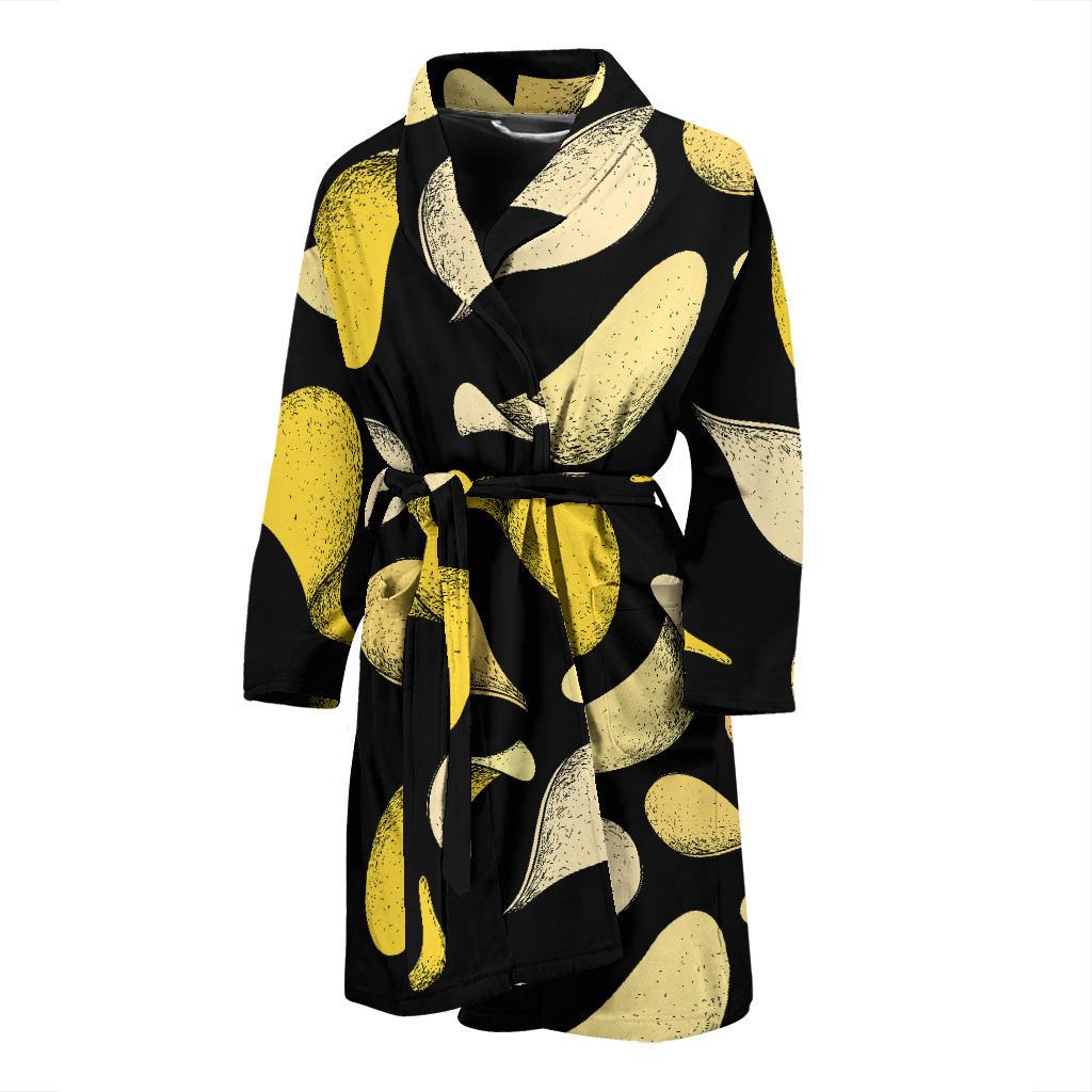 Potato Pattern Print Design A02 Men Bathrobe-JORJUNE.COM