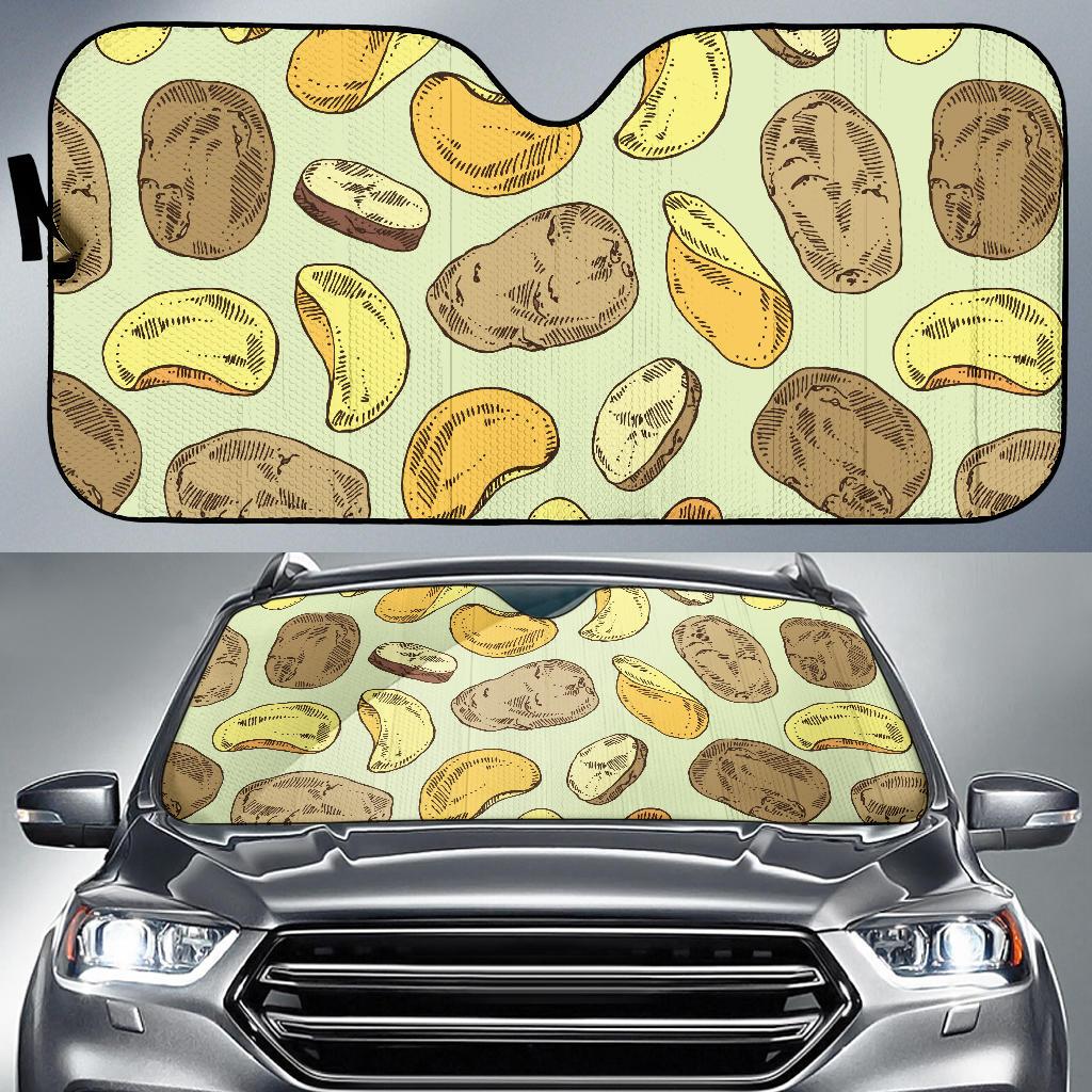 Potato Pattern Print Design A03 Car Sun Shades-JORJUNE.COM