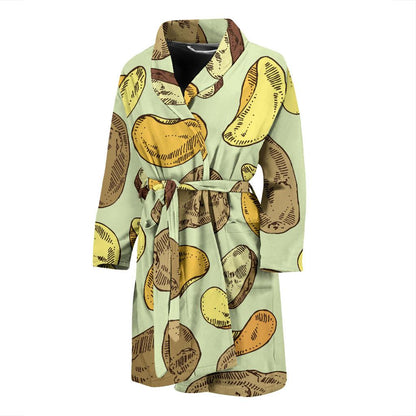 Potato Pattern Print Design A03 Men Bathrobe-JORJUNE.COM