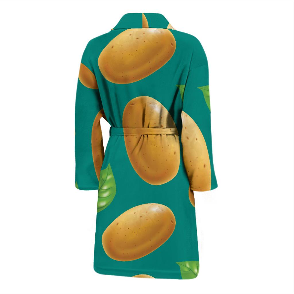 Potato Pattern Print Design A04 Men Bathrobe-JORJUNE.COM