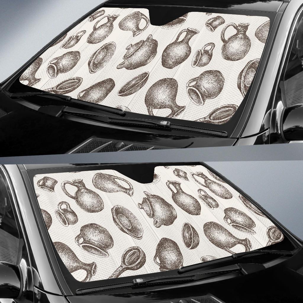 Pottery Pattern Print Design A01 Car Sun Shades-JORJUNE.COM