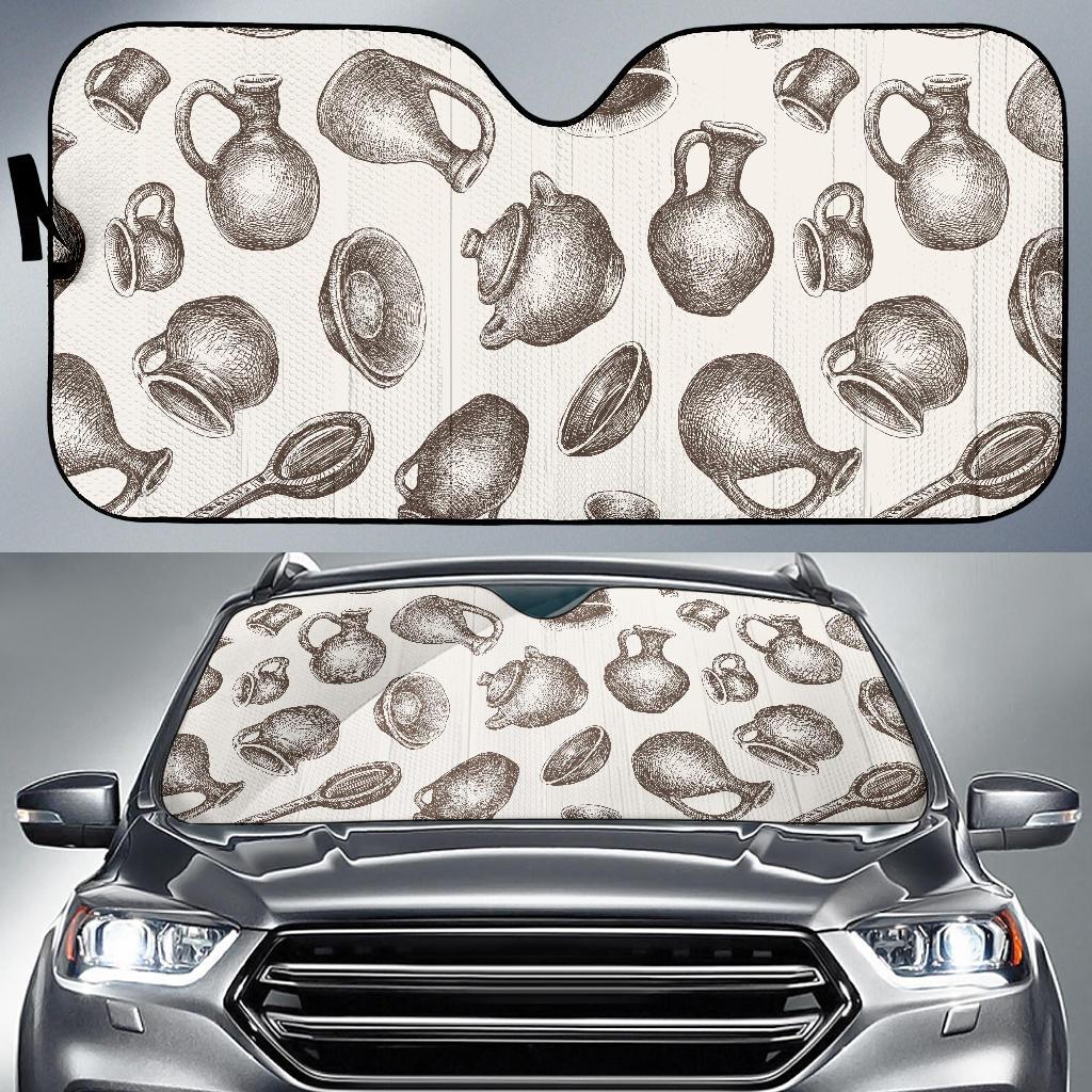 Pottery Pattern Print Design A01 Car Sun Shades-JORJUNE.COM