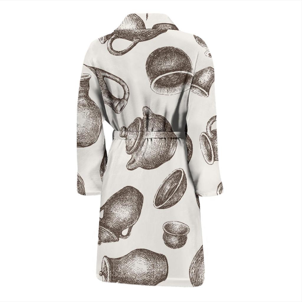 Pottery Pattern Print Design A01 Men Bathrobe-JORJUNE.COM
