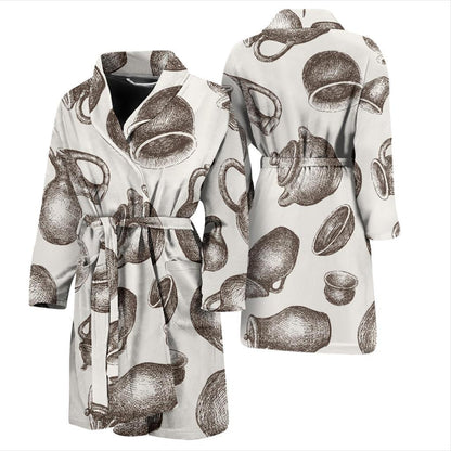 Pottery Pattern Print Design A01 Men Bathrobe-JORJUNE.COM