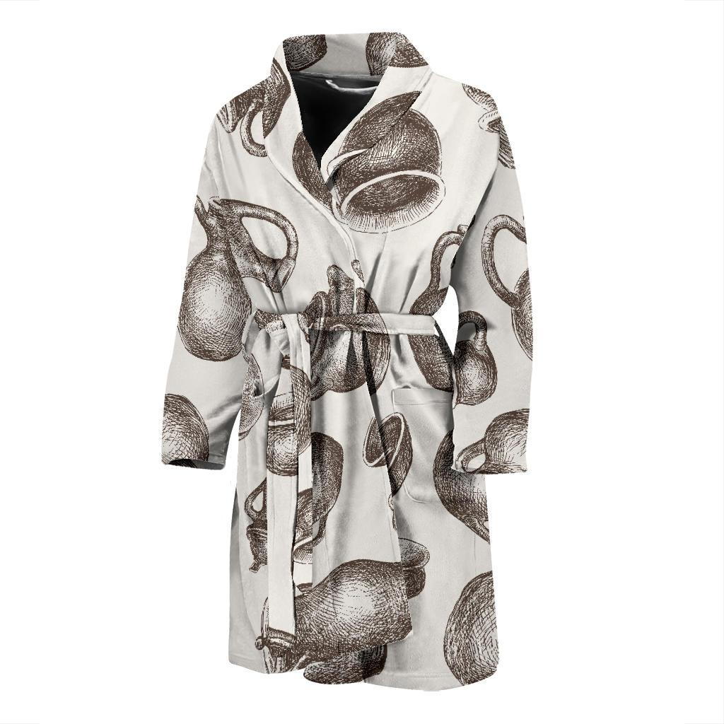 Pottery Pattern Print Design A01 Men Bathrobe-JORJUNE.COM