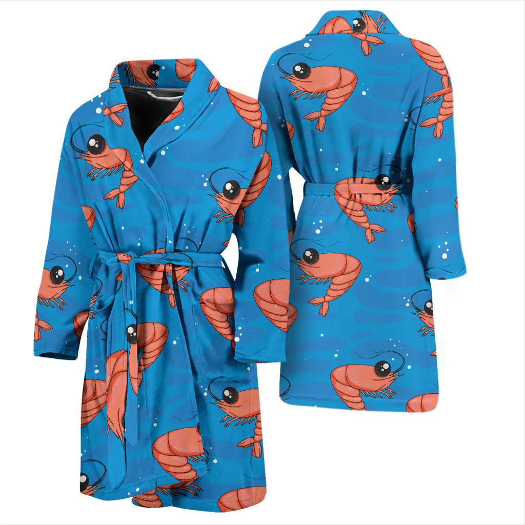 Prawn Cute Pattern Print Design 03 Men Bathrobe-JORJUNE.COM