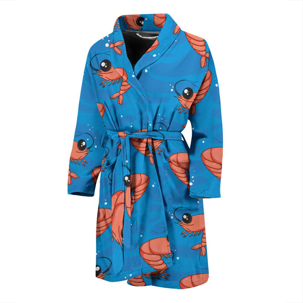Prawn Cute Pattern Print Design 03 Men Bathrobe-JORJUNE.COM