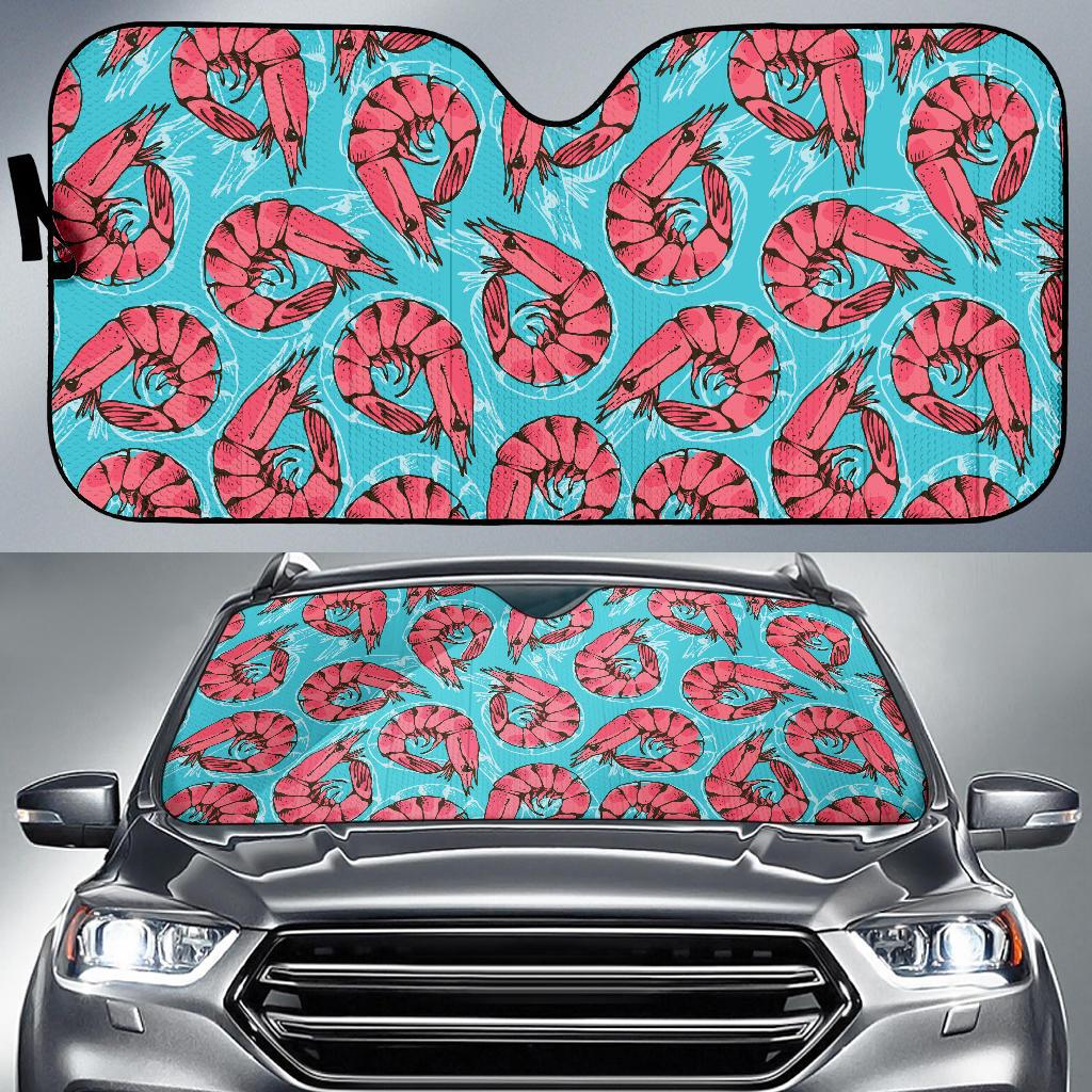 Prawn Pattern Print Design 01 Car Sun Shades-JORJUNE.COM