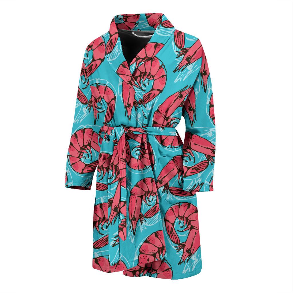 Prawn Pattern Print Design 01 Men Bathrobe-JORJUNE.COM