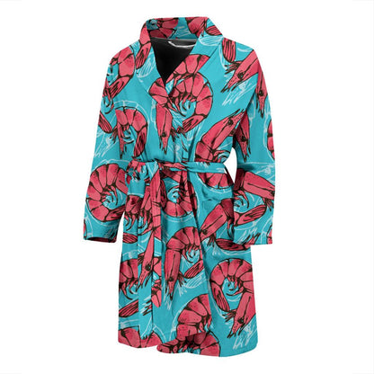 Prawn Pattern Print Design 01 Men Bathrobe-JORJUNE.COM