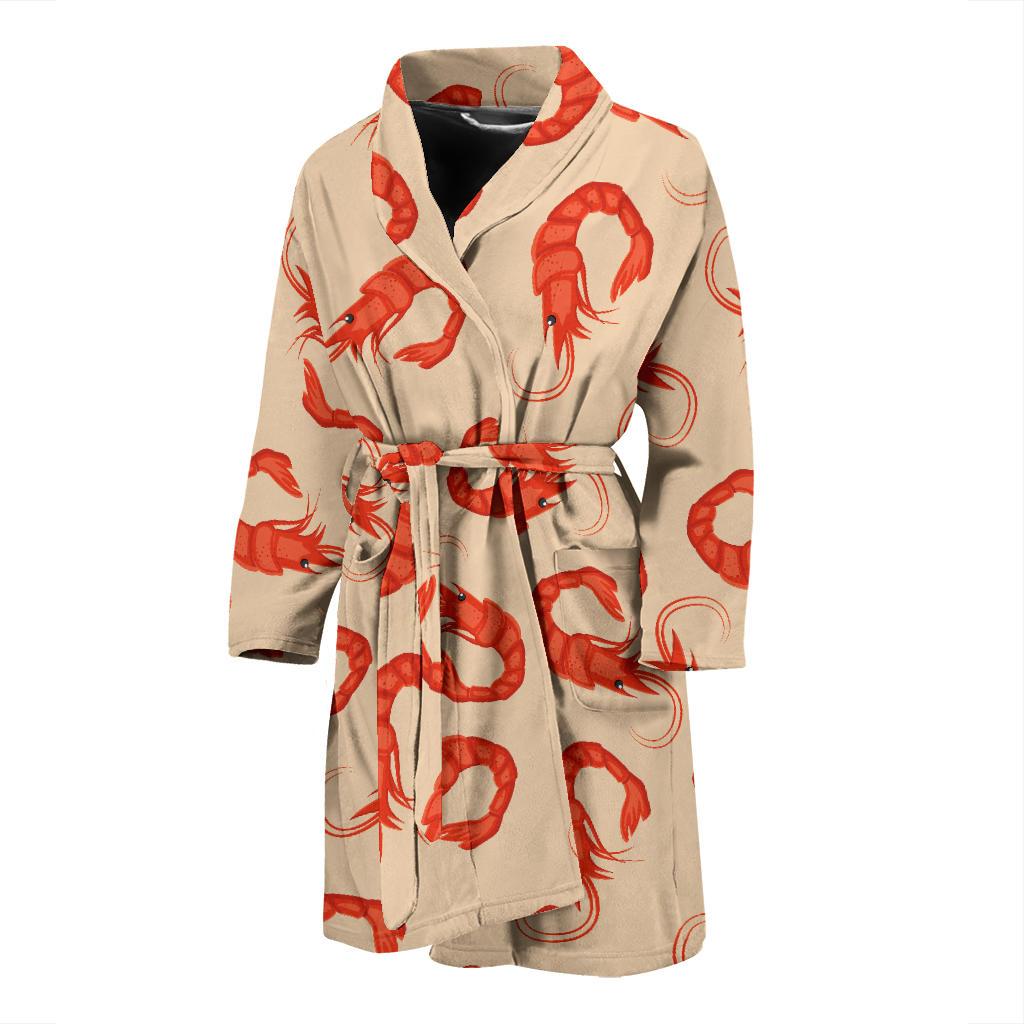Prawn Pattern Print Design 02 Men Bathrobe-JORJUNE.COM