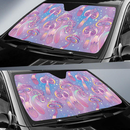 Psychedelic Mushroom Pattern Print Design A01 Car Sun Shades-JORJUNE.COM