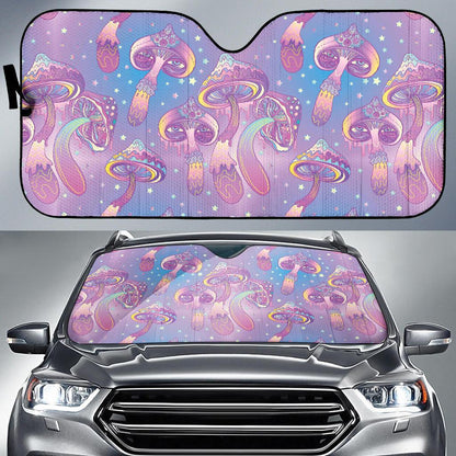 Psychedelic Mushroom Pattern Print Design A01 Car Sun Shades-JORJUNE.COM