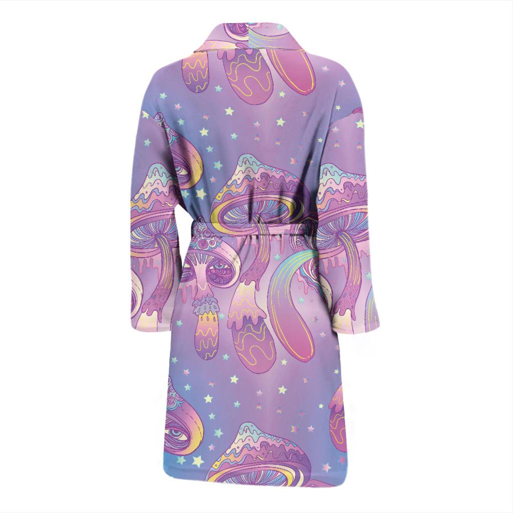Psychedelic Mushroom Pattern Print Design A01 Men Bathrobe-JORJUNE.COM