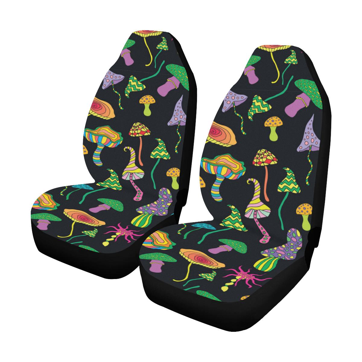 Psychedelic Mushroom Pattern Print Design A02 Car Seat Covers (Set of 2)-JORJUNE.COM