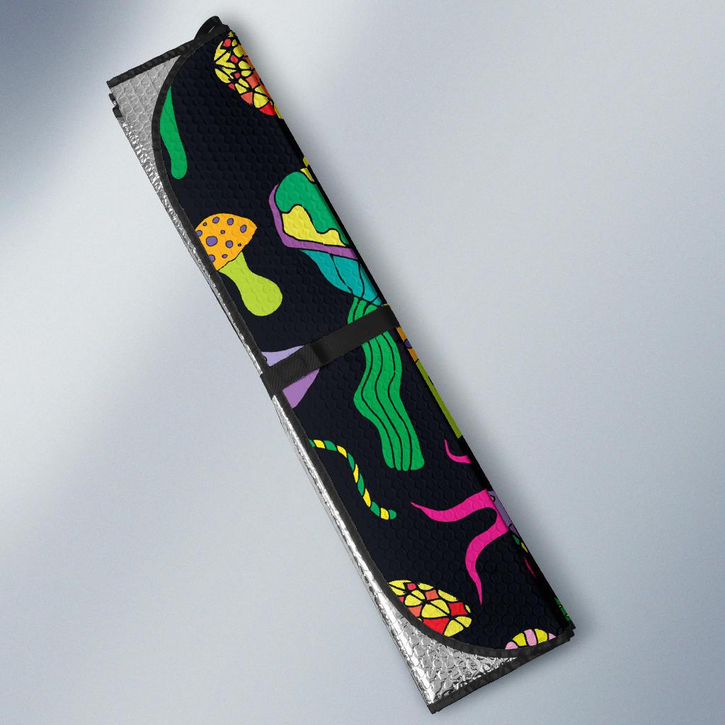 Psychedelic Mushroom Pattern Print Design A02 Car Sun Shades-JORJUNE.COM
