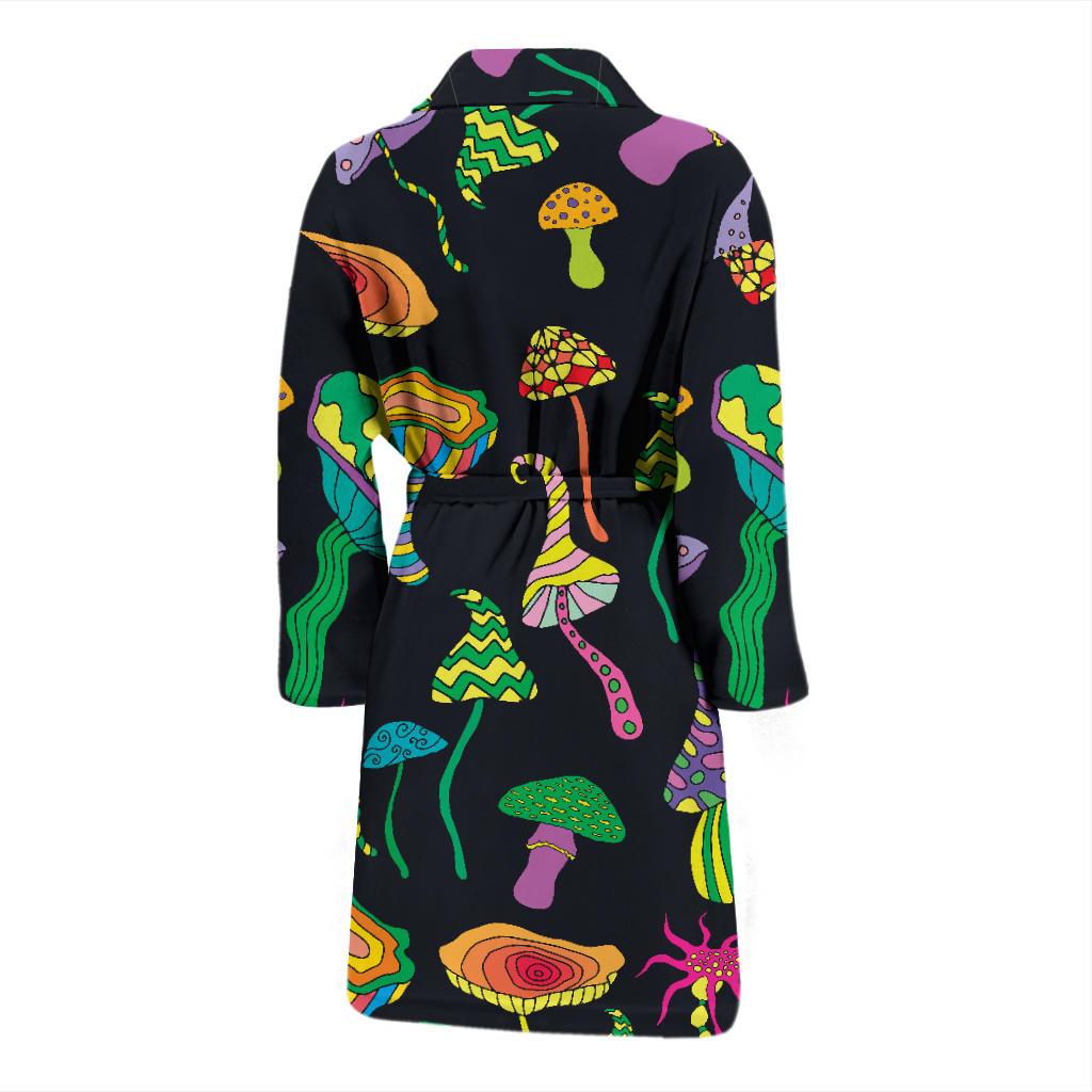 Psychedelic Mushroom Pattern Print Design A02 Men Bathrobe-JORJUNE.COM