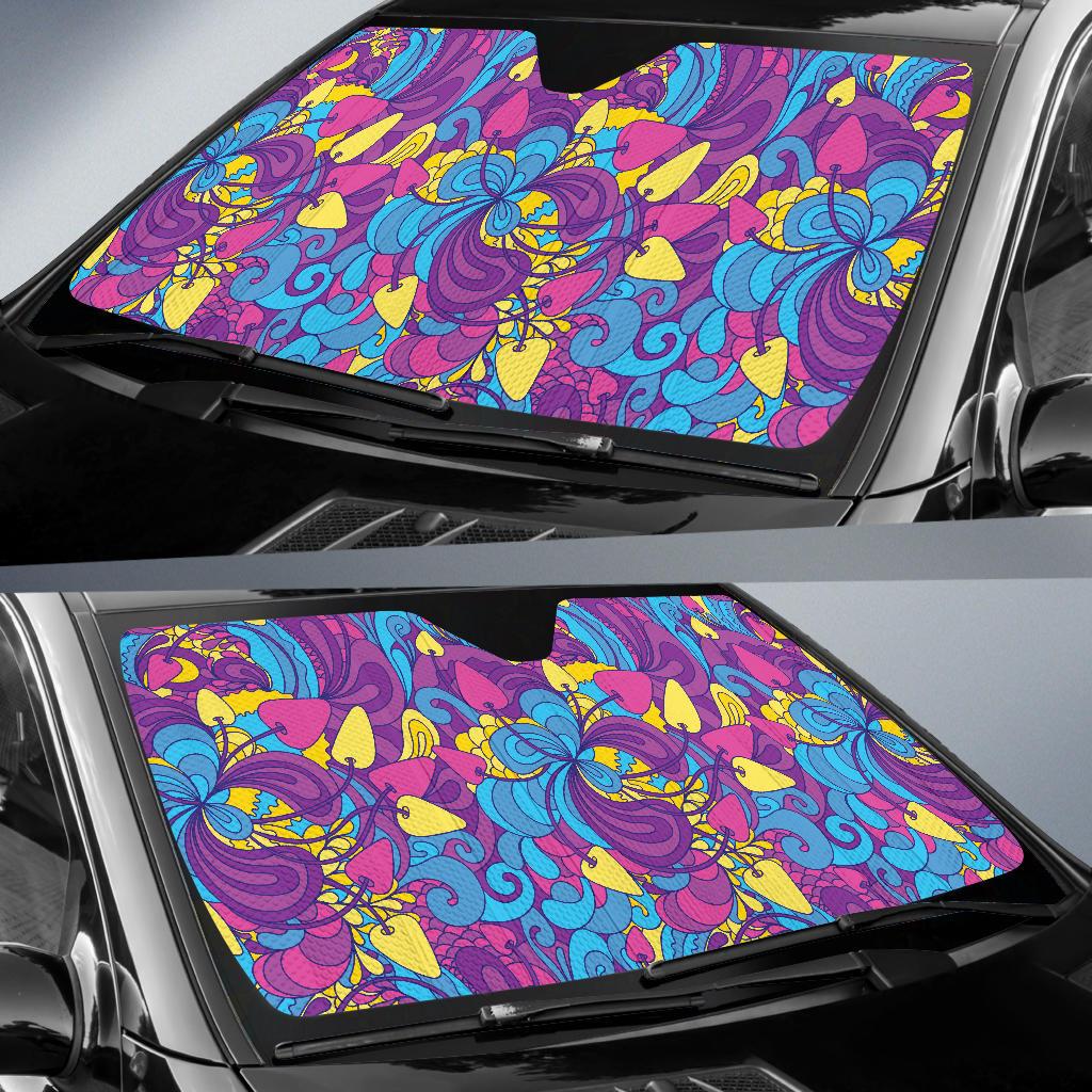 Psychedelic Mushroom Pattern Print Design A03 Car Sun Shades-JORJUNE.COM