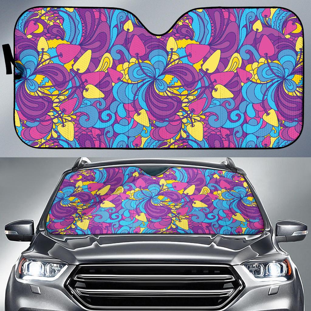 Psychedelic Mushroom Pattern Print Design A03 Car Sun Shades-JORJUNE.COM