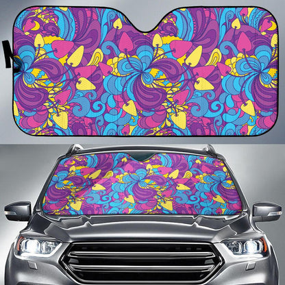 Psychedelic Mushroom Pattern Print Design A03 Car Sun Shades-JORJUNE.COM