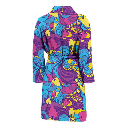 Psychedelic Mushroom Pattern Print Design A03 Men Bathrobe-JORJUNE.COM