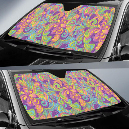 Psychedelic Mushroom Pattern Print Design A05 Car Sun Shades-JORJUNE.COM