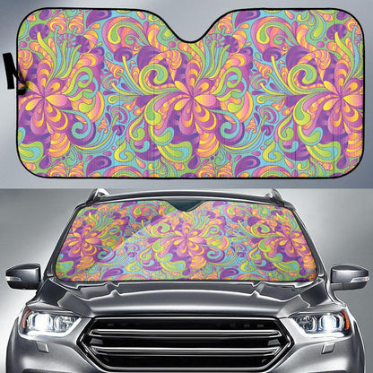 Psychedelic Mushroom Pattern Print Design A05 Car Sun Shades-JORJUNE.COM