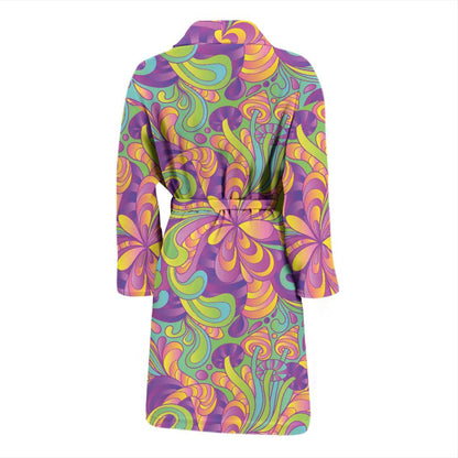 Psychedelic Mushroom Pattern Print Design A05 Men Bathrobe-JORJUNE.COM