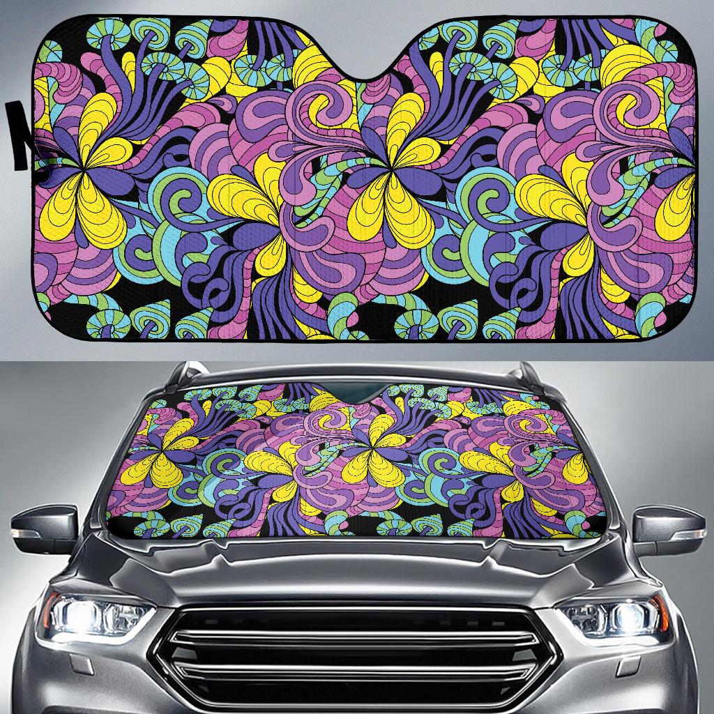 Psychedelic Pattern Print Design A04 Car Sun Shades-JORJUNE.COM