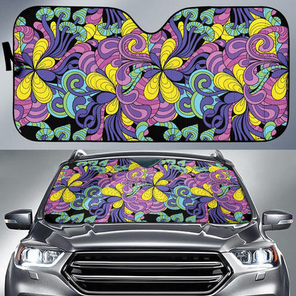 Psychedelic Pattern Print Design A04 Car Sun Shades-JORJUNE.COM