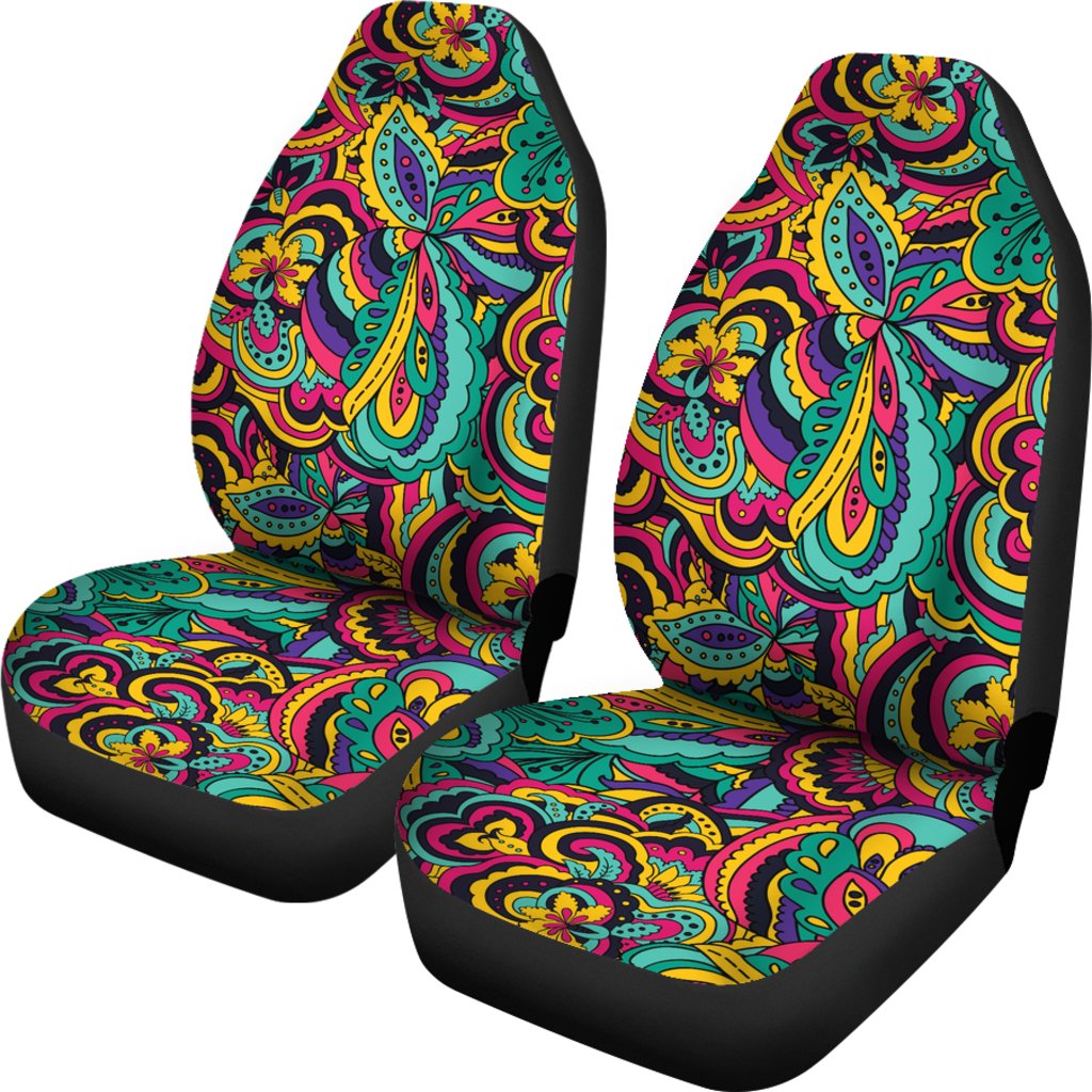 Psychedelic Trippy Floral Design Universal Fit Car Seat Covers