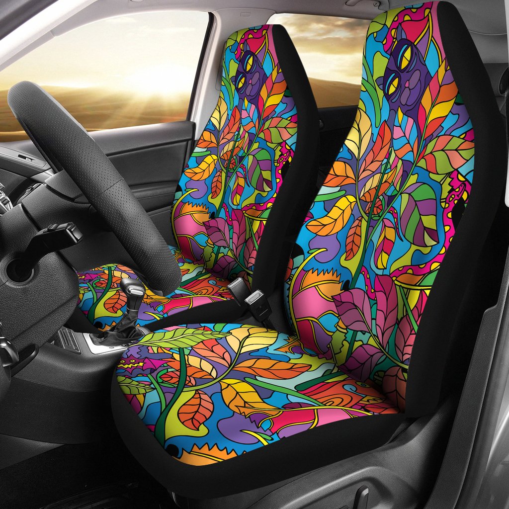 Psychedelic Trippy Flower Print Universal Fit Car Seat Covers