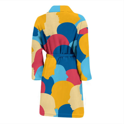 Psychology Pattern Print Design A02 Men Bathrobe-JORJUNE.COM