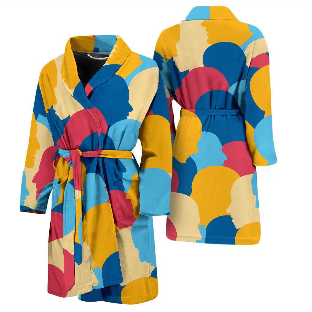 Psychology Pattern Print Design A02 Men Bathrobe-JORJUNE.COM