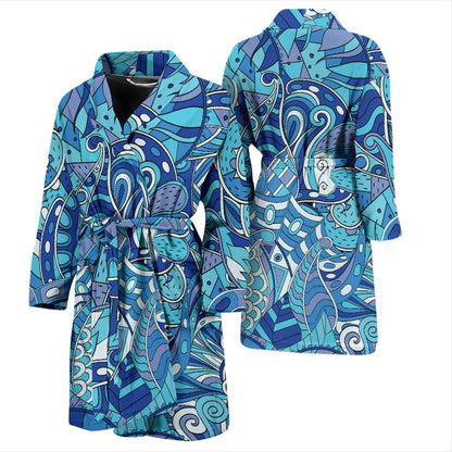 Pucci Pattern Print Design A02 Men Bathrobe-JORJUNE.COM