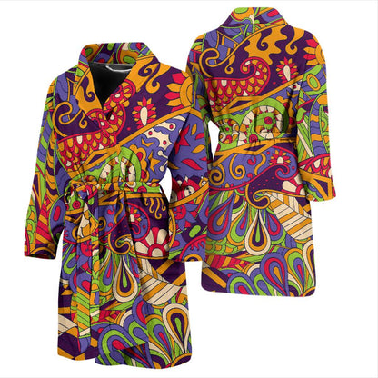 Pucci Pattern Print Design A04 Men Bathrobe-JORJUNE.COM