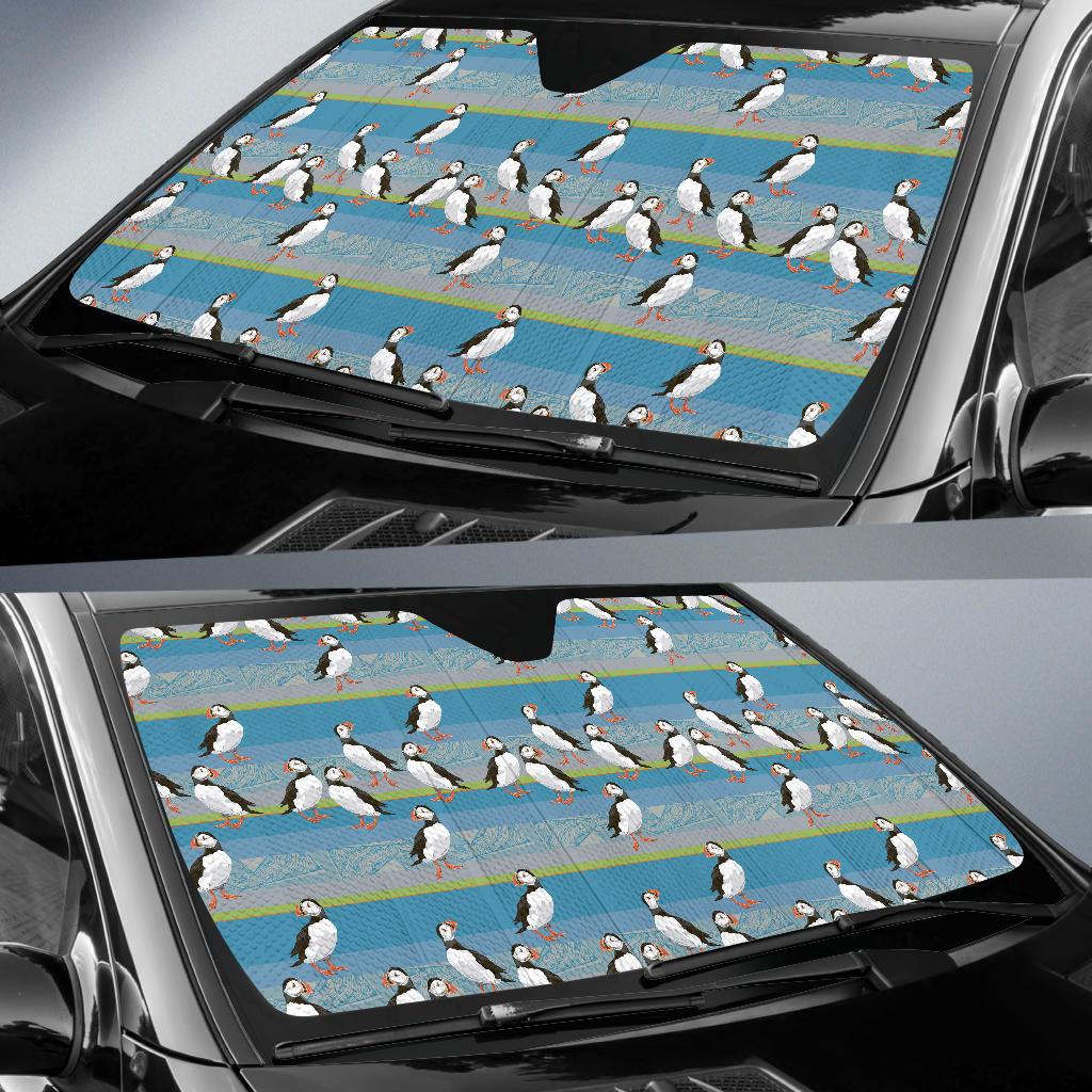 Puffin Pattern Print Design A01 Car Sun Shades-JORJUNE.COM