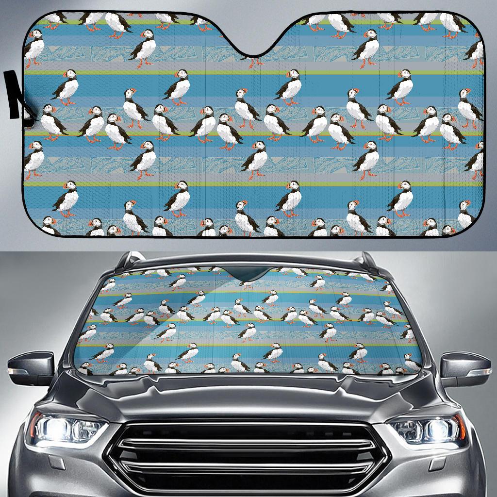 Puffin Pattern Print Design A01 Car Sun Shades-JORJUNE.COM