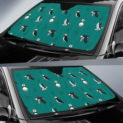Puffin Pattern Print Design A02 Car Sun Shades-JORJUNE.COM