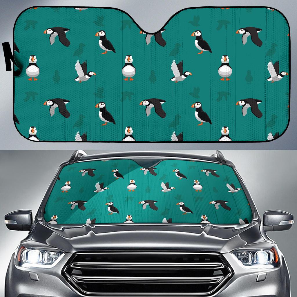 Puffin Pattern Print Design A02 Car Sun Shades-JORJUNE.COM